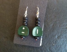 Green typewriter key earrings #283