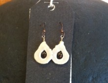 Antler and black bead earring #302