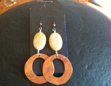 Copper rings and bead earrings #423