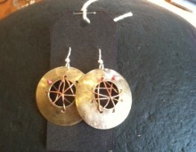 Goblet circles and copper wire earrings #426