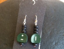 Green typewriter key earrings #283