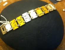 Multi Colored Wooden Ruler Bracelet #388