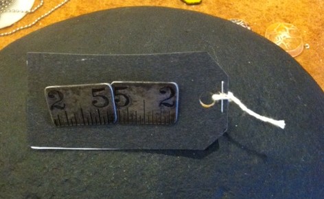 steel ruler cuff links #265